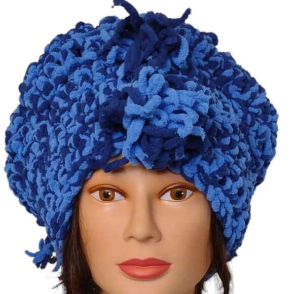 Slouchy, Beret Type Hat OOAK Handmade Crochet Free Hand Women's One Size - Picture 9 of 14